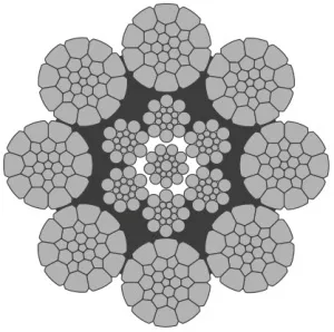 Стальной канат PYTHON Super 8C (8xK26) 27 мм, zS Galv, 1960 N/mm2 — фото превью
