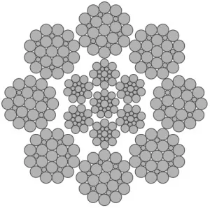 Стальной канат PYTHON Flameshield 8 (8x25) 34 мм, zS Galv, 1960 N/mm2 — фото превью