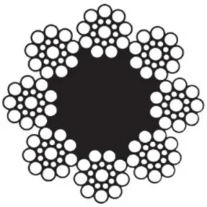 Стальной канат DIN 3062 15 мм, ГЛ-ВК-Н-Р-Т-1770/180 МС А1 — фото превью