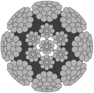 Стальной канат PYTHON Super 8S (8xK25) 21 мм, zS Galv, 1960 N/mm2 — фото превью