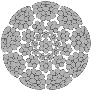 Стальной канат PYTHON Power 9S (9xK19) 12 мм, zS Galv, 1960 N/mm2 — фото превью