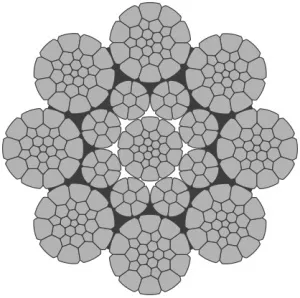 Стальной канат PYTHON Super 8CD (8xK26) 21 мм, zS Galv, 1960 N/mm2 — фото превью