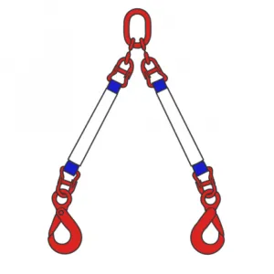 Строп текстильный двухветвевой 2СТ 8 т, 7 м звено-крюк SK — фото превью