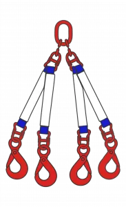 Строп текстильный четырехветвевой 4СТ 30 т, 8,5 м звено-крюк SK — фото превью
