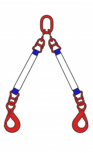 Строп текстильный двухветвевой 2СТ 15 т, 2,5 м звено-крюк SK — фото превью