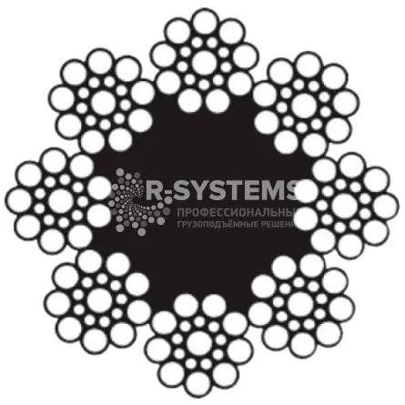Лифтовой стальной канат Мечел 8x19S 12 ГЛ 1570/160 SFC - основное фото