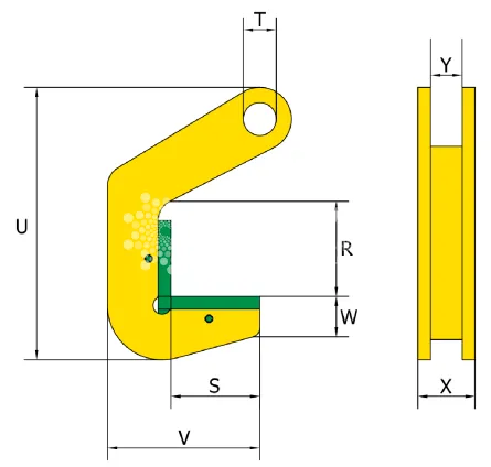 Захват горизонтальный для труб Terrier 15 TPH (2 шт), г/п 1,5 т, труба 0-40 мм - дополнительное фото 3