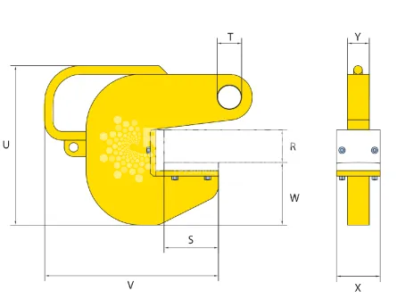 Захват горизонтальный для труб Terrier 12 TPH (2 шт), г/п 12 т, труба 0-70 мм - дополнительное фото 2