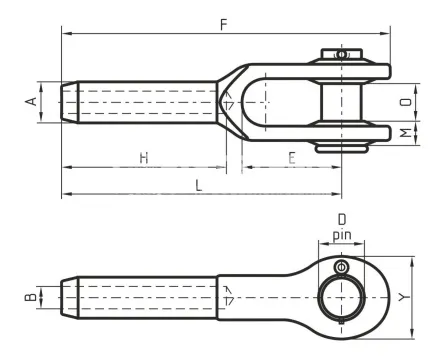 Обжимной наконечник для троса с вилкой STTF 7/16 - дополнительное фото 1