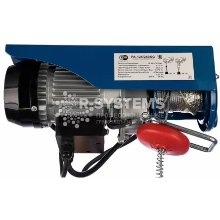 Таль электрическая TOR РА г/п 125/250 кг, 12/6 м - дополнительное фото 1