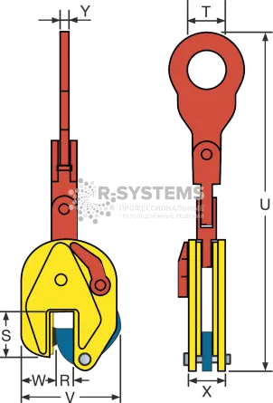Захват вертикальный Terrier 6 TSMP г/п 6 т, лист 0-32 мм - дополнительное фото 1