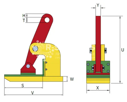 Захват горизонтальный Terrier 6 TNMH (2 шт), г/п 6 т, лист 0-50 мм - дополнительное фото 1