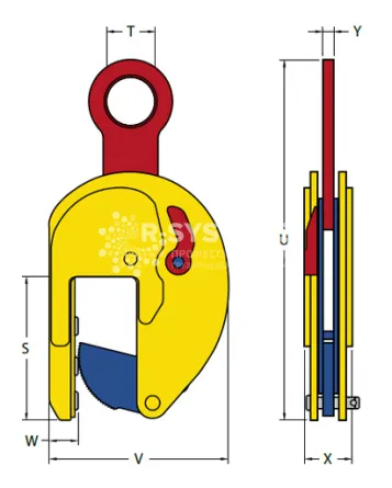 Захват вертикальный Terrier 1 TSHP г/п 1 т, лист 0-80 мм - дополнительное фото 1