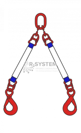 Строп текстильный двухветвевой 2СТ 20 т, 6,5 м звено-крюк SK Строп текстильный двухветвевой 2СТ 20 т, 6,5 м звено-крюк SK - основное фото