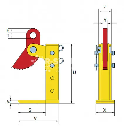 Захват горизонтальный Terrier 6 THSK/180 (2 шт), г/п 6, лист 3-180 - дополнительное фото 1