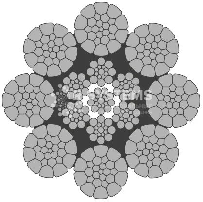 Стальной канат PYTHON Super 8C (8xK26) 25 мм, sZ Galv, 1960 N/mm2 Стальной канат PYTHON Super 8C (8xK26) 25 мм, sZ Galv, 1960 N/mm2 - основное фото