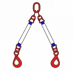 Строп текстильный двухветвевой 2СТ 2,5 т, 8,5 м звено-крюк SK — фото превью