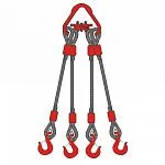 Строп канатный четырехветвевой 4СК 5 т, 9 м неоцинкованный — фото превью