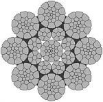 Стальной канат PYTHON Super 8CD (8xK26) 20 мм, zS Galv, 1960 N/mm2 — фото превью