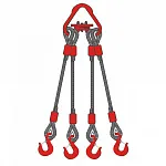 Строп канатный четырехветвевой 4СК 20 т, 8,5 м оцинкованный — фото превью