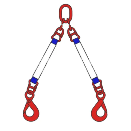 Строп текстильный двухветвевой 2СТ 2 т, 3,5 м звено-крюк SK Строп текстильный двухветвевой 2СТ 2 т, 3,5 м звено-крюк SK - основное фото