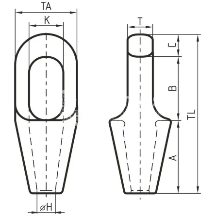 Закрытый сокет заливной CSS для троса 31-36 мм - дополнительное фото 1