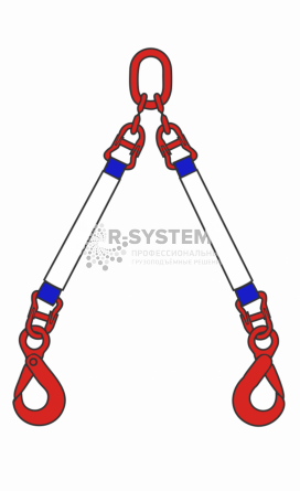 Строп текстильный двухветвевой 2СТ 12,5 т, 4 м звено-крюк SK - основное фото
