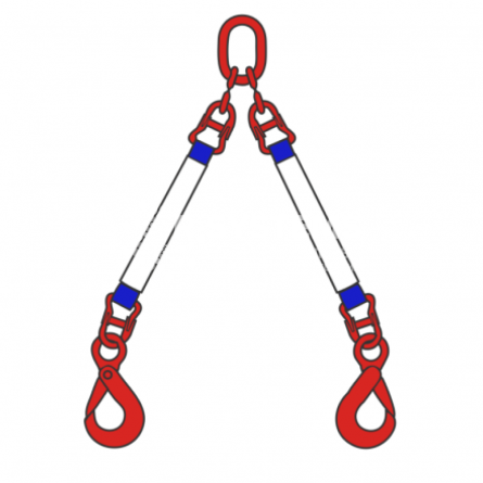 Строп текстильный двухветвевой 2СТ 4 т, 4 м звено-крюк SK - основное фото